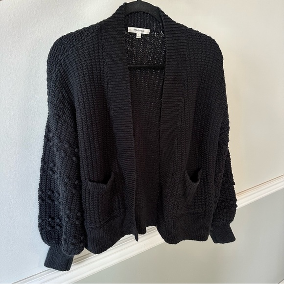 Madewell Black Chunky Textured Open Cardigan - Picture 2 of 2